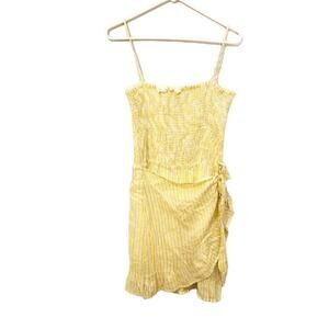 Idem ditto Smocked bodice wrap pinstriped cami sundress size large